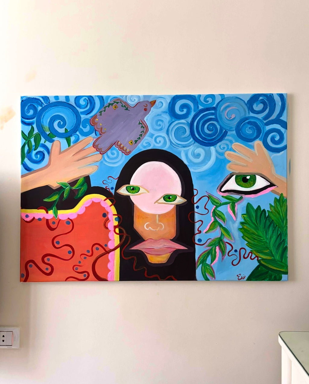 Reaching For The World - Acrylic Painting